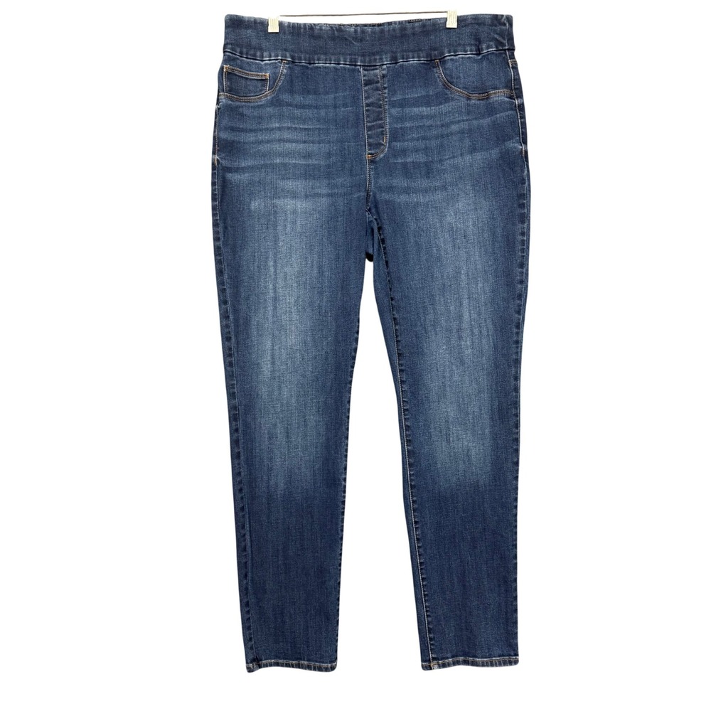 Chicos Jeggings 2.5 Women 14 Blue Skinny‎ Pull On Stretch Denim Casual Jeans